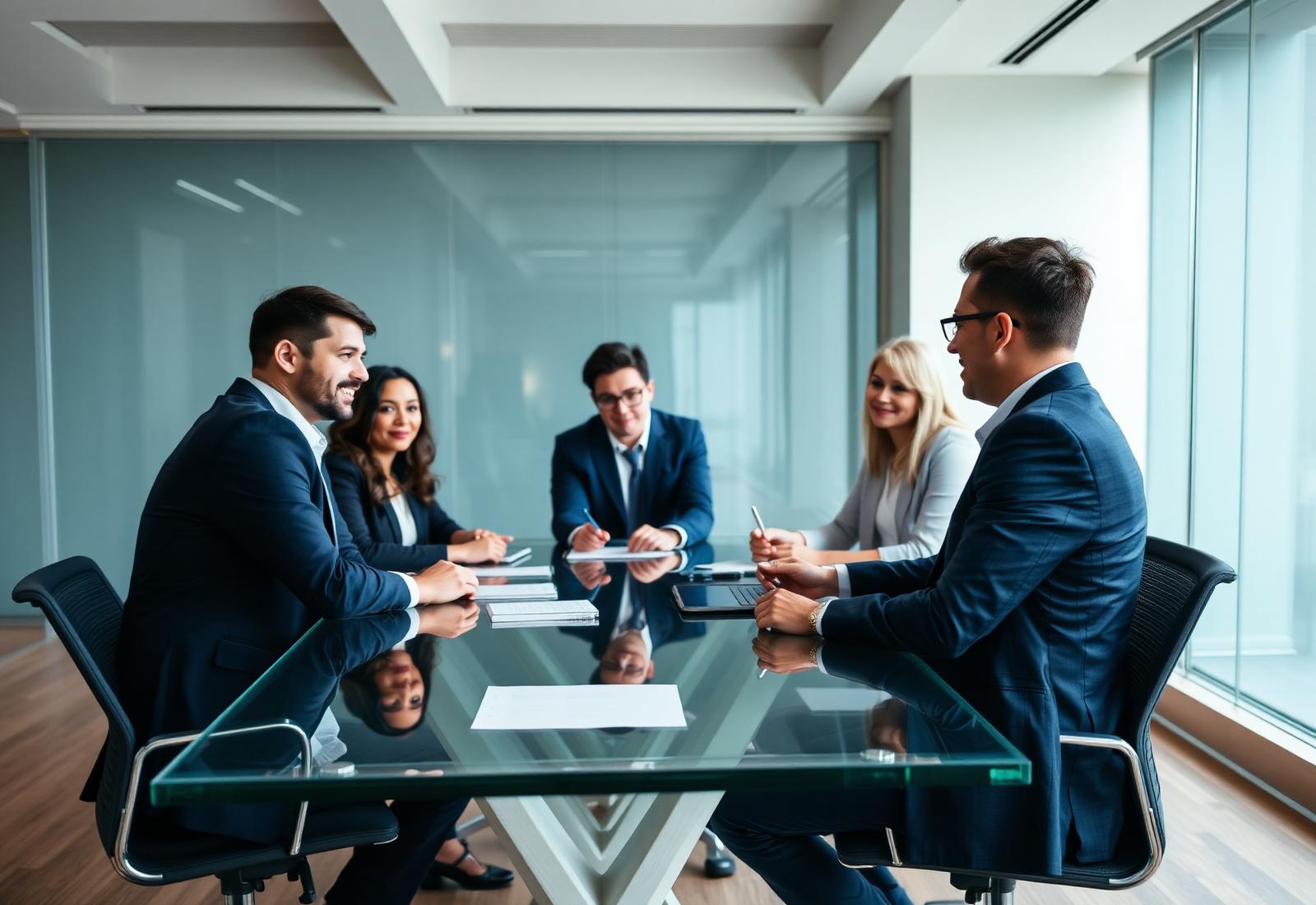 Business leaders collaborating around a conference table